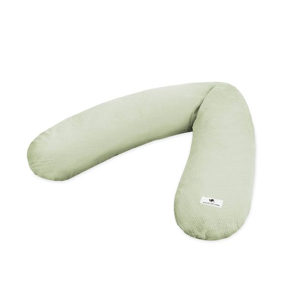 Nursing pillow made of cotton muslin lime