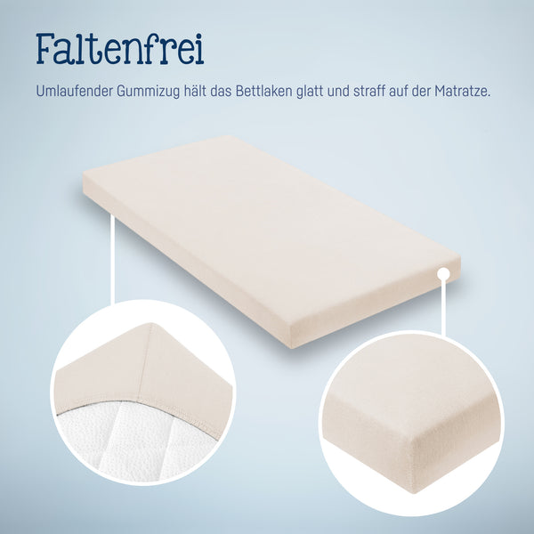 Jersey fitted sheet for baby mattresses 60x120 to 70x140cm, shell