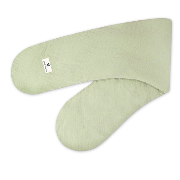 Nursing pillow cover made of cotton muslin, lime