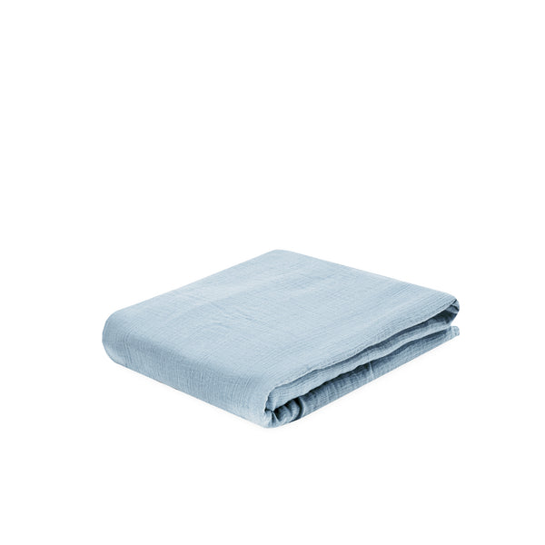 Muslin fitted sheet, denim