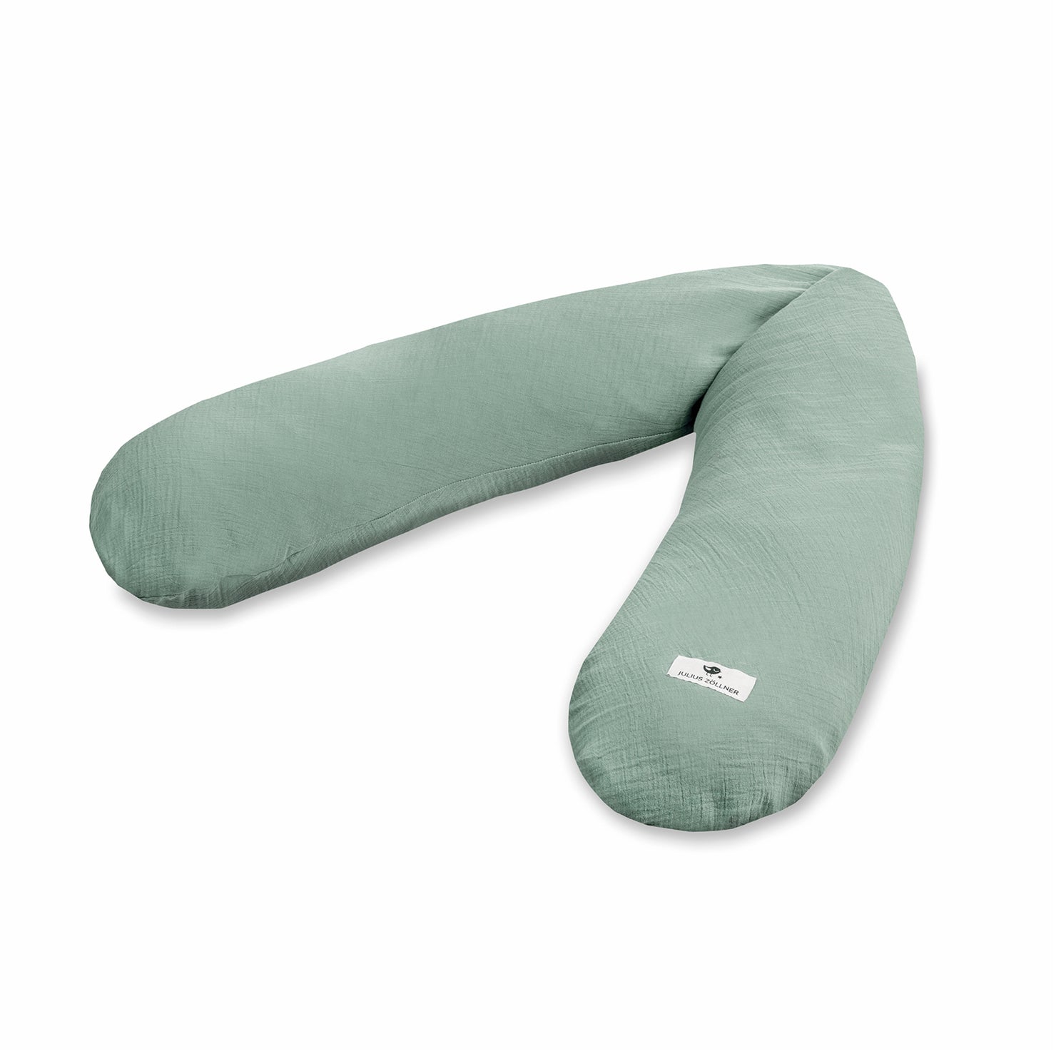 Nursing cushion made of cotton muslin, green