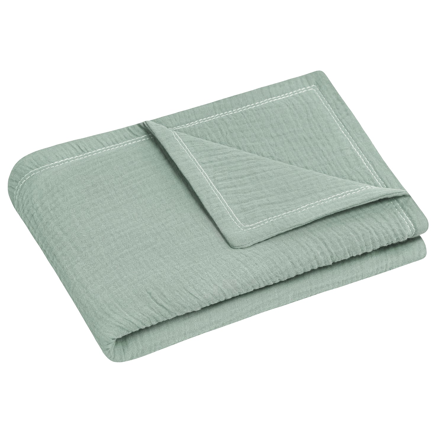 Cuddly blanket made of cotton muslin, green